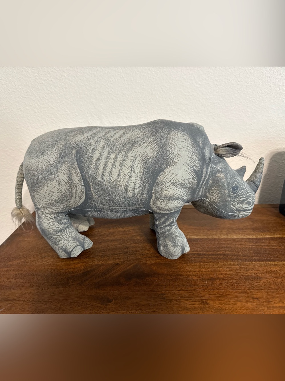 Applause Vintage 1990 Rhino Rhinoceros Firm Stuffed Animal Plush Toy Realistic
